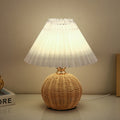Bohemian Rattan Table Lamp With Tri-Color Warm Light