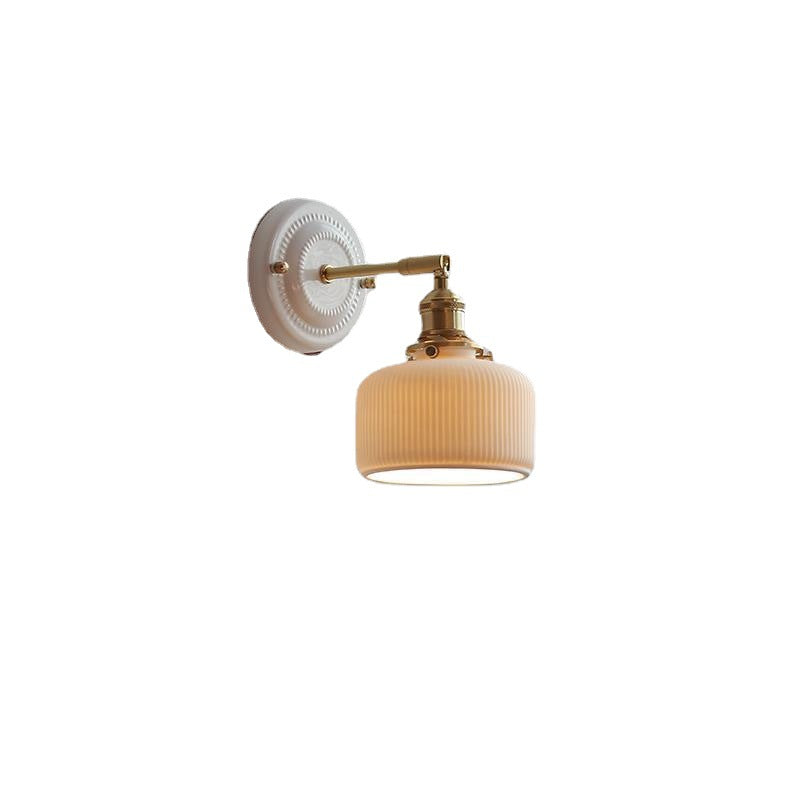 Vintage Ceramic Wall Sconce With Warm LED Glow