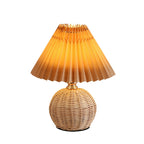 Bohemian Rattan Table Lamp With Tri-Color Warm Light