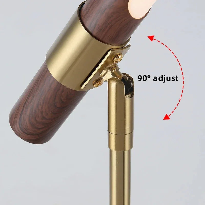 Modern Wood Table Lamp With Warm LED Glow for Home Office