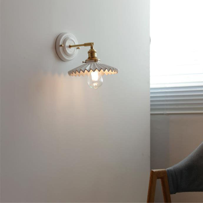Vintage Ceramic Wall Sconce With Warm LED Glow