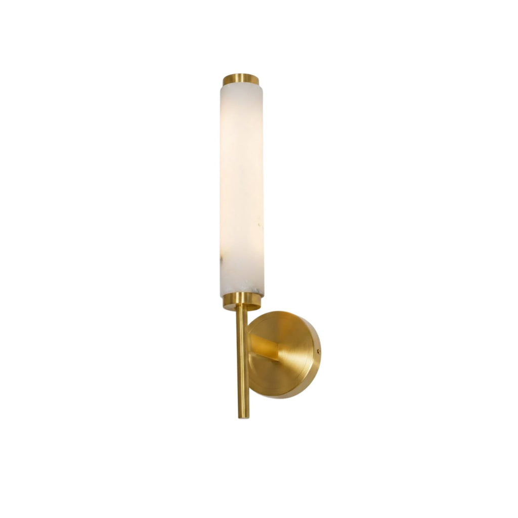 Modern Metal and Faux Alabaster Wall Sconce for Living Room