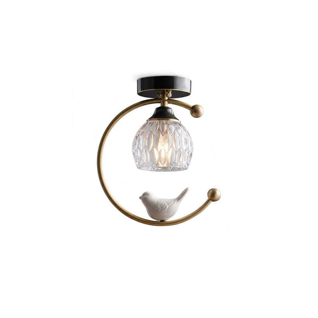 Modern Solid Brass Flush Mount Ceiling Light