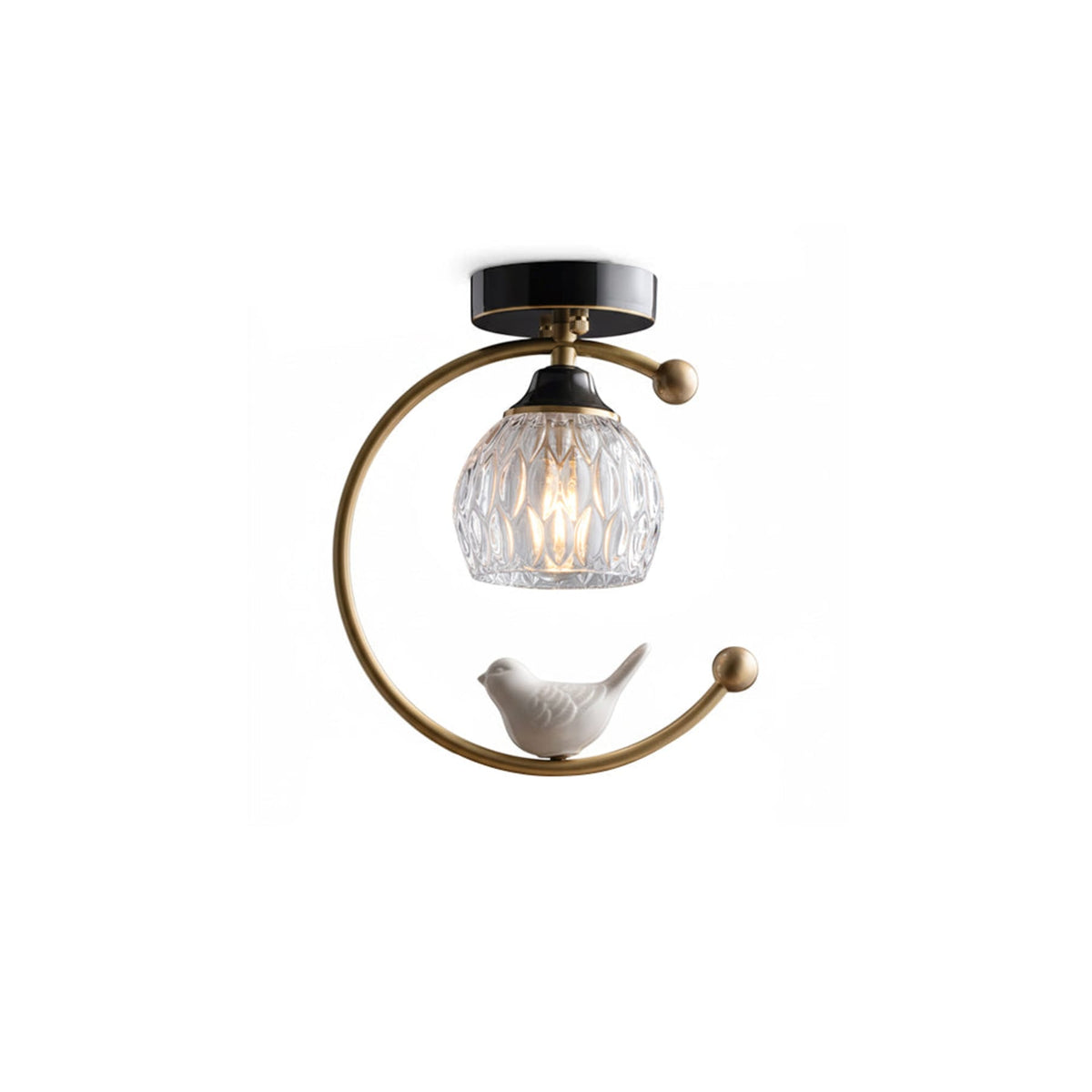 Modern Solid Brass Flush Mount Ceiling Light