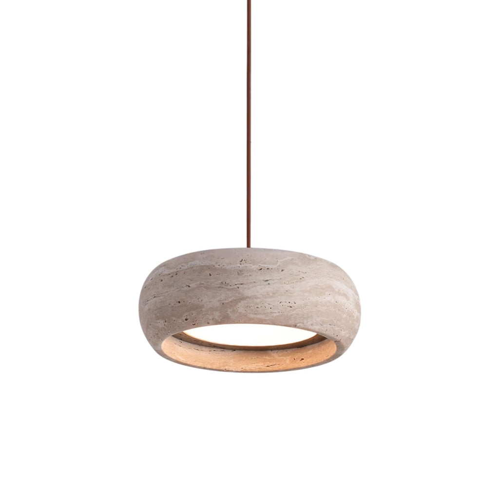 Modern Travertine Stone Pendant Light With Dimmable Remote Control
