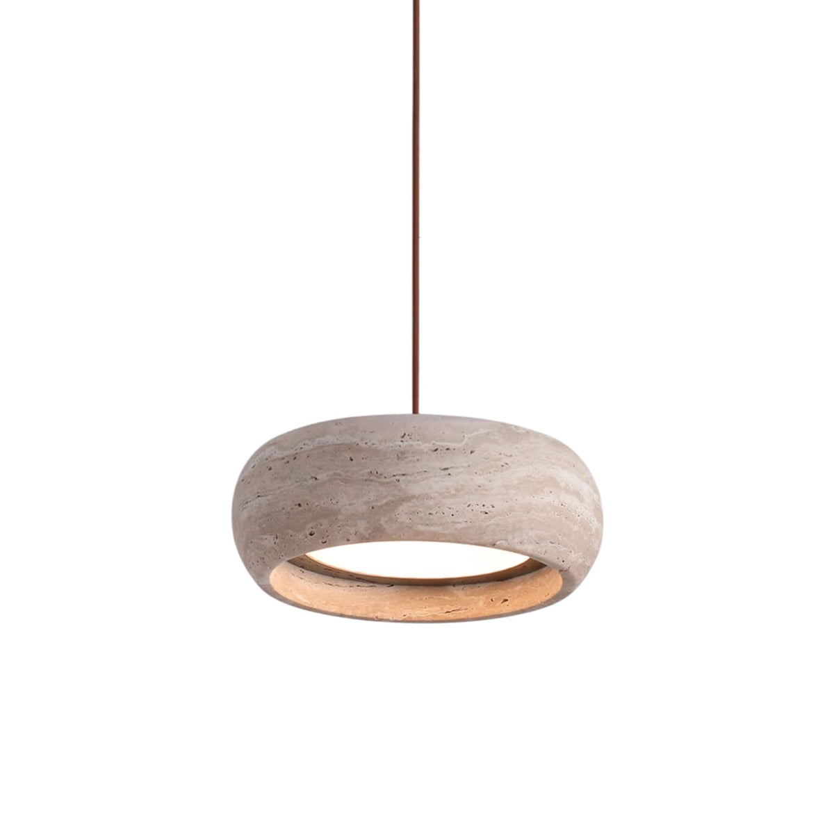 Modern Travertine Stone Pendant Light With Dimmable Remote Control