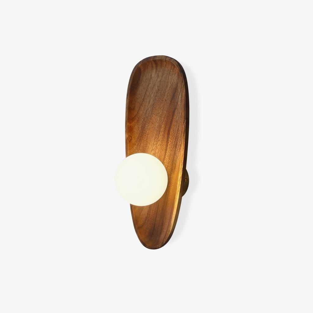 Modern Wood and Glass Wall Sconce for Living Room