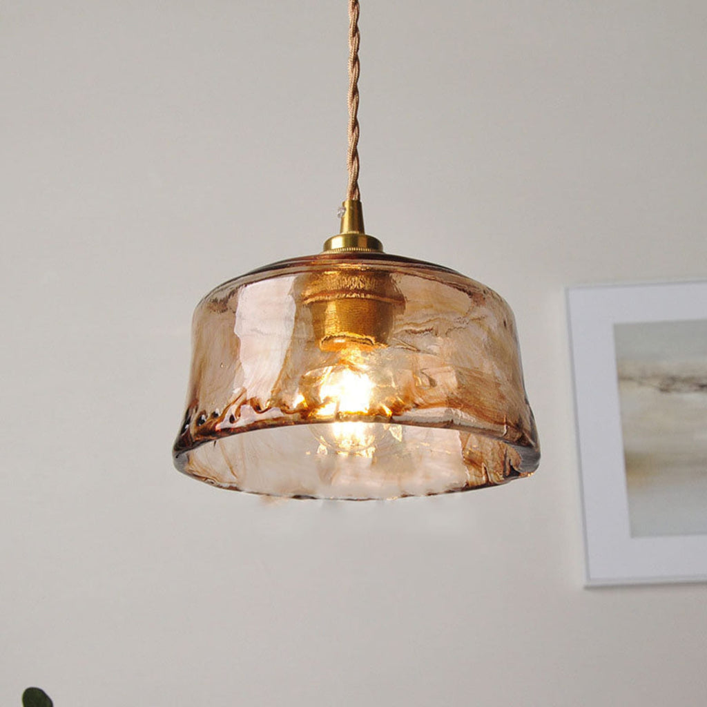 Modern Glass Pendant Light With Warm LED Glow