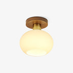 Modern Solid Wood Semi-Flush Ceiling Light for Living Room