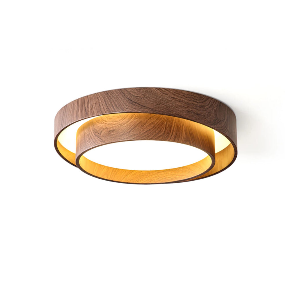 Scandinavian Wood Flush Mount Ceiling Light for Living Room