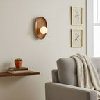 Modern Wood and Glass Wall Sconce for Living Room