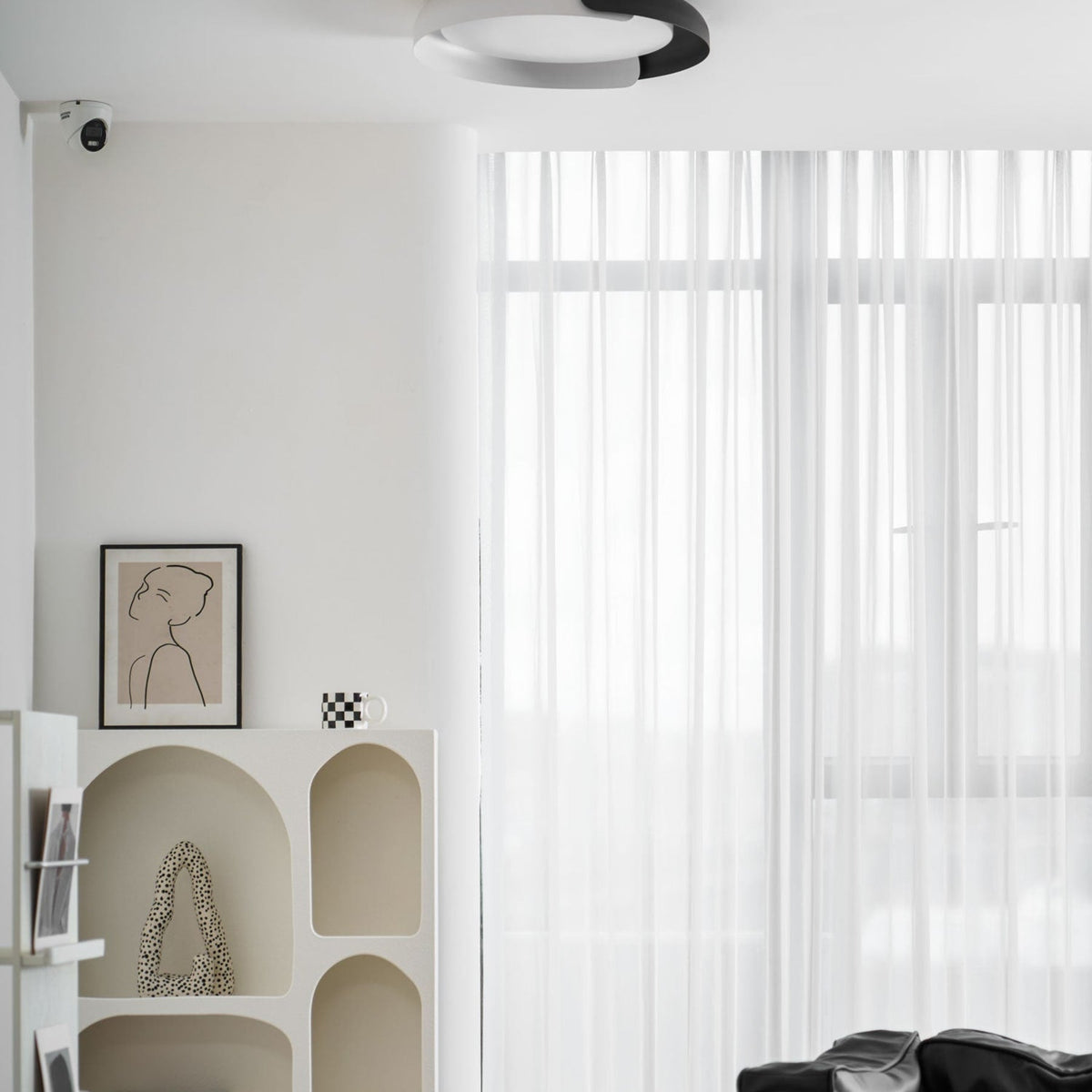 Modern Wood Flush Mount Ceiling Light for Living Room