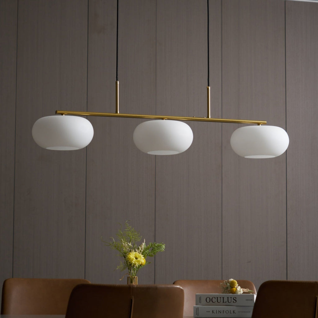 Modern Glass Pendant Light With Tri-Color LED Glow