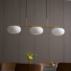 Modern Glass Pendant Light With Tri-Color LED Glow