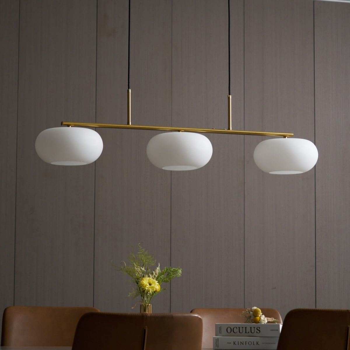Modern Glass Pendant Light With Tri-Color LED Glow