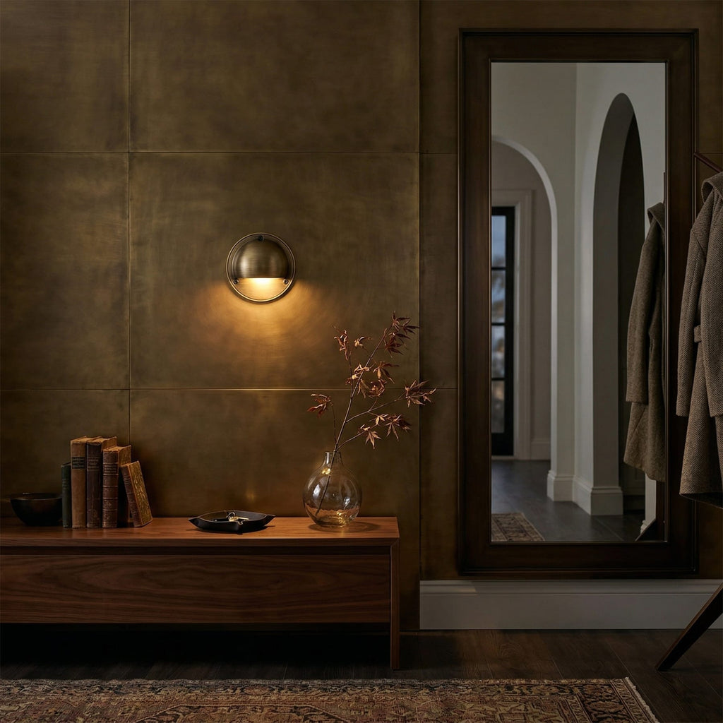 Modern Copper Wall Sconce With Dimmable Tri-Color Glow