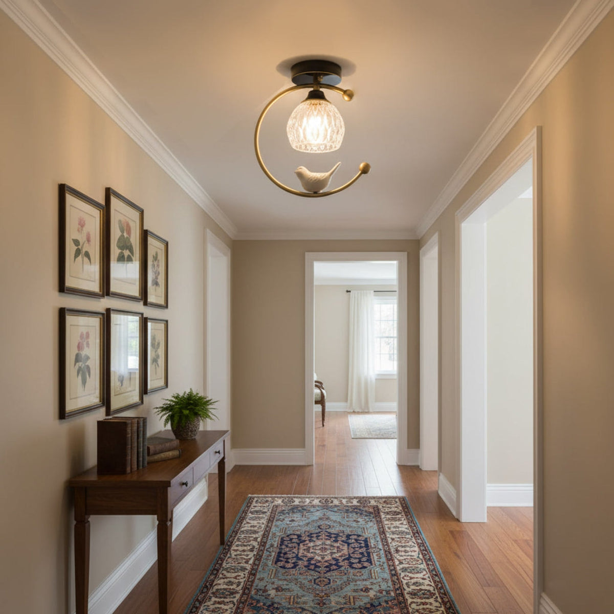 Modern Solid Brass Flush Mount Ceiling Light