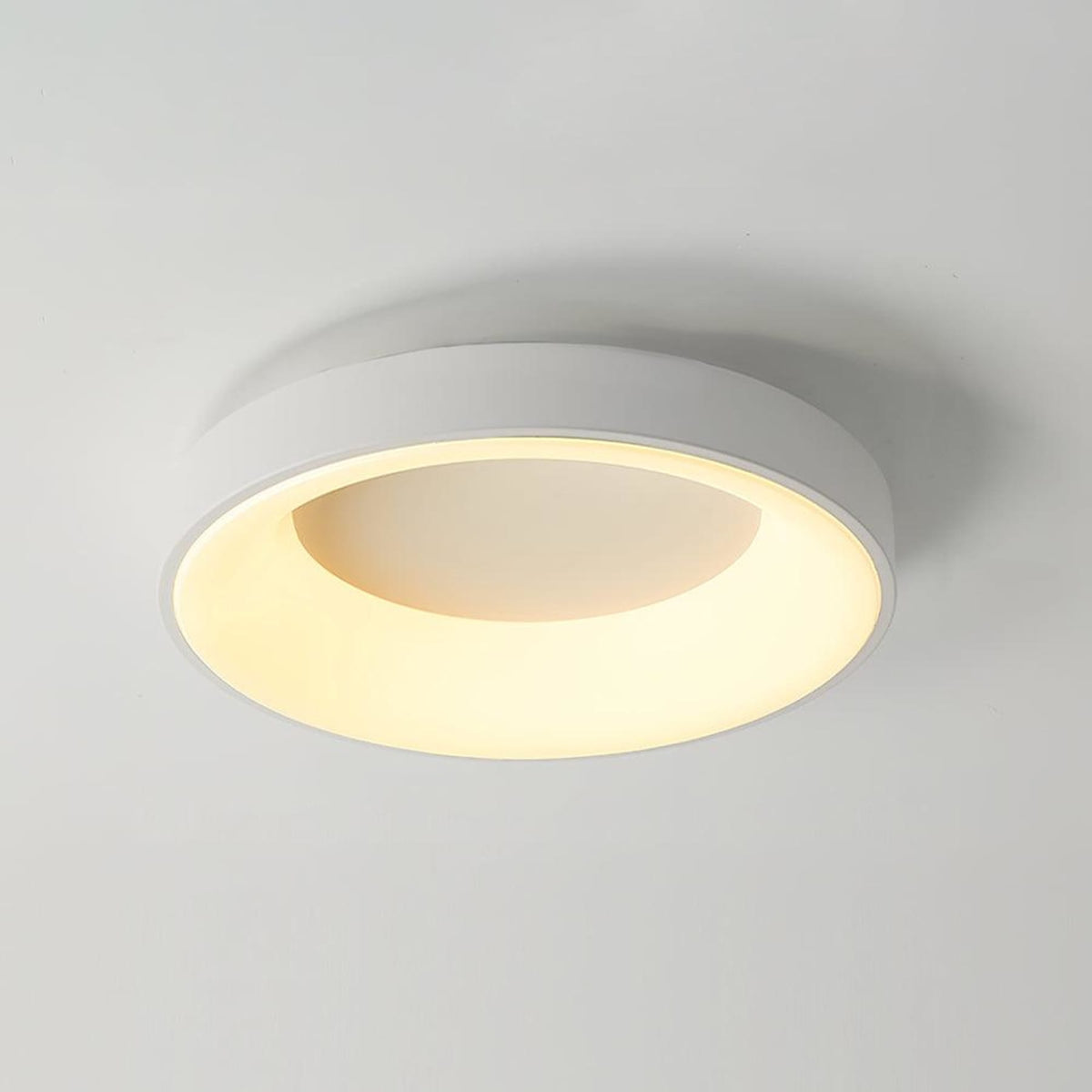 Modern Wrought Iron Flush Mount Ceiling Light With Tri-Color LED Glow