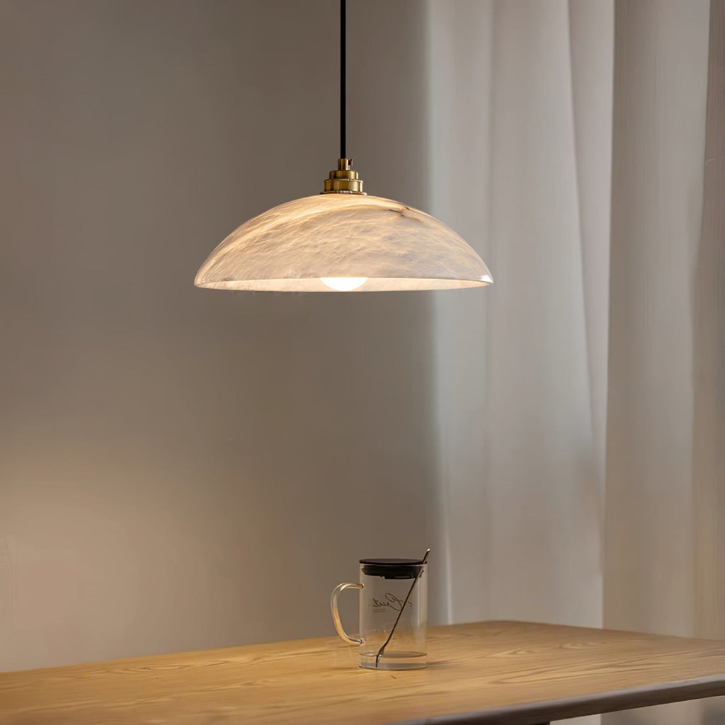 Modern Marble and Copper Pendant Light for Dining Room