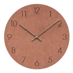 Silent Wall Clock Nordic Minimalist Non-Ticking MDF Wall Clock with Walnut Wood Hands Modern Round Clock for Living Room | Kitchen and Office