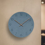 Silent Wall Clock Nordic Minimalist Non-Ticking MDF Wall Clock with Walnut Wood Hands Modern Round Clock for Living Room | Kitchen and Office