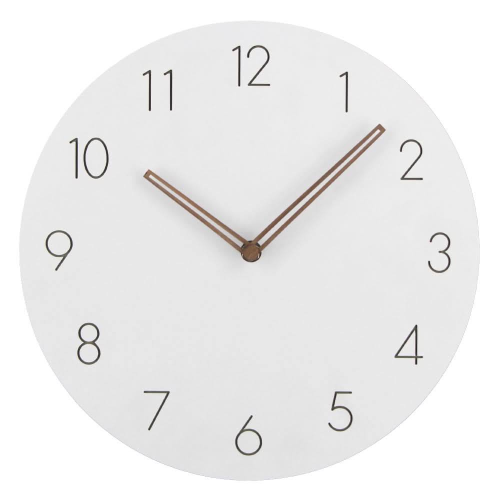 Silent Wall Clock Nordic Minimalist Non-Ticking MDF Wall Clock with Walnut Wood Hands Modern Round Clock for Living Room | Kitchen and Office