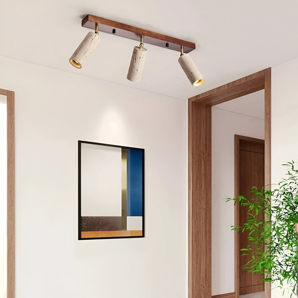 Modern Stone Linear Ceiling Light With Warm White Glow