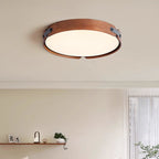 Scandinavian Wood Flush Mount Ceiling Light With Slim Low-Profile Design