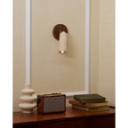 Modern Travertine Wall Sconce With Warm LED Glow