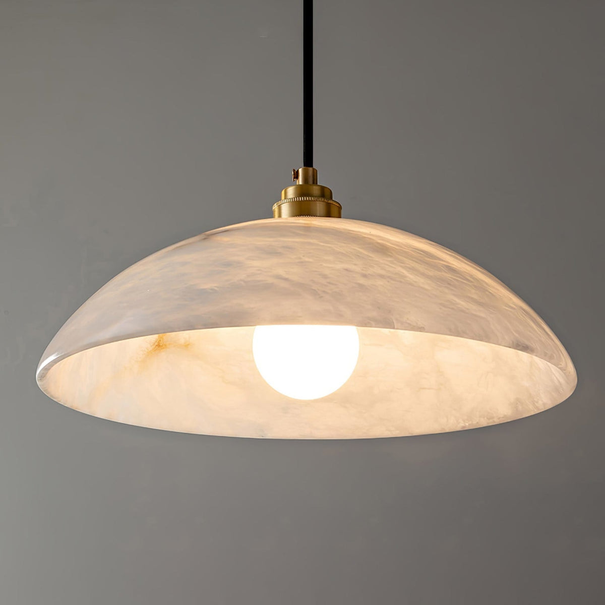 Modern Marble and Copper Pendant Light for Dining Room