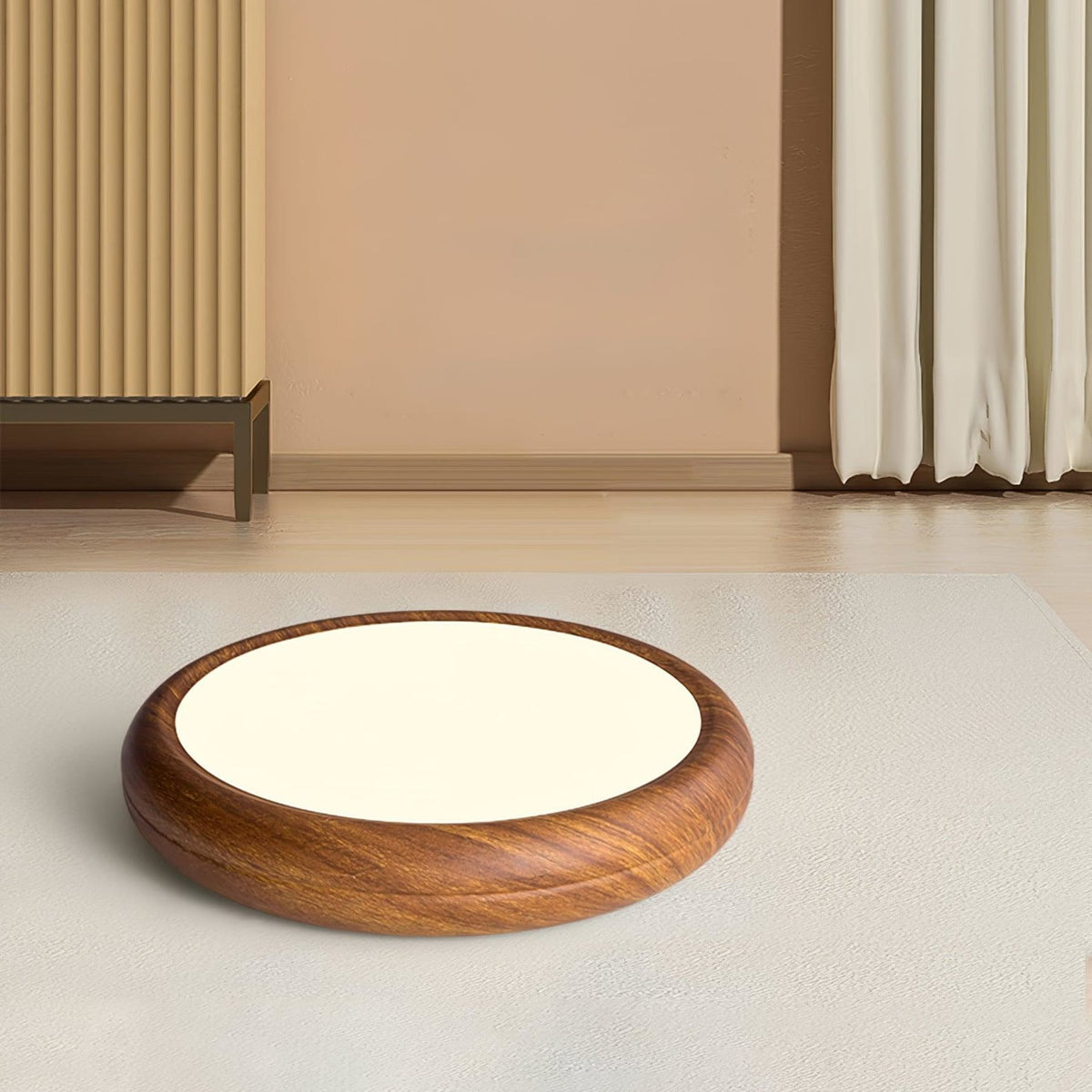 Scandinavian Wood Flush Mount Ceiling Light for Living Room