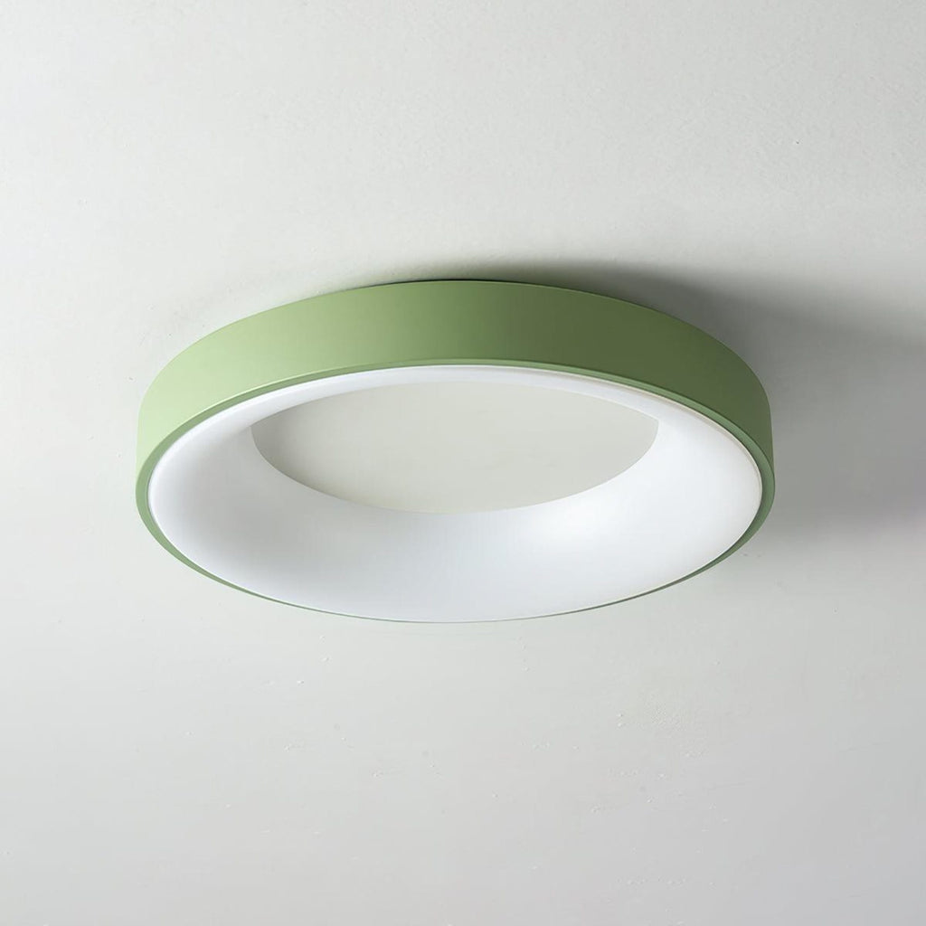 Modern Wrought Iron Flush Mount Ceiling Light With Tri-Color LED Glow