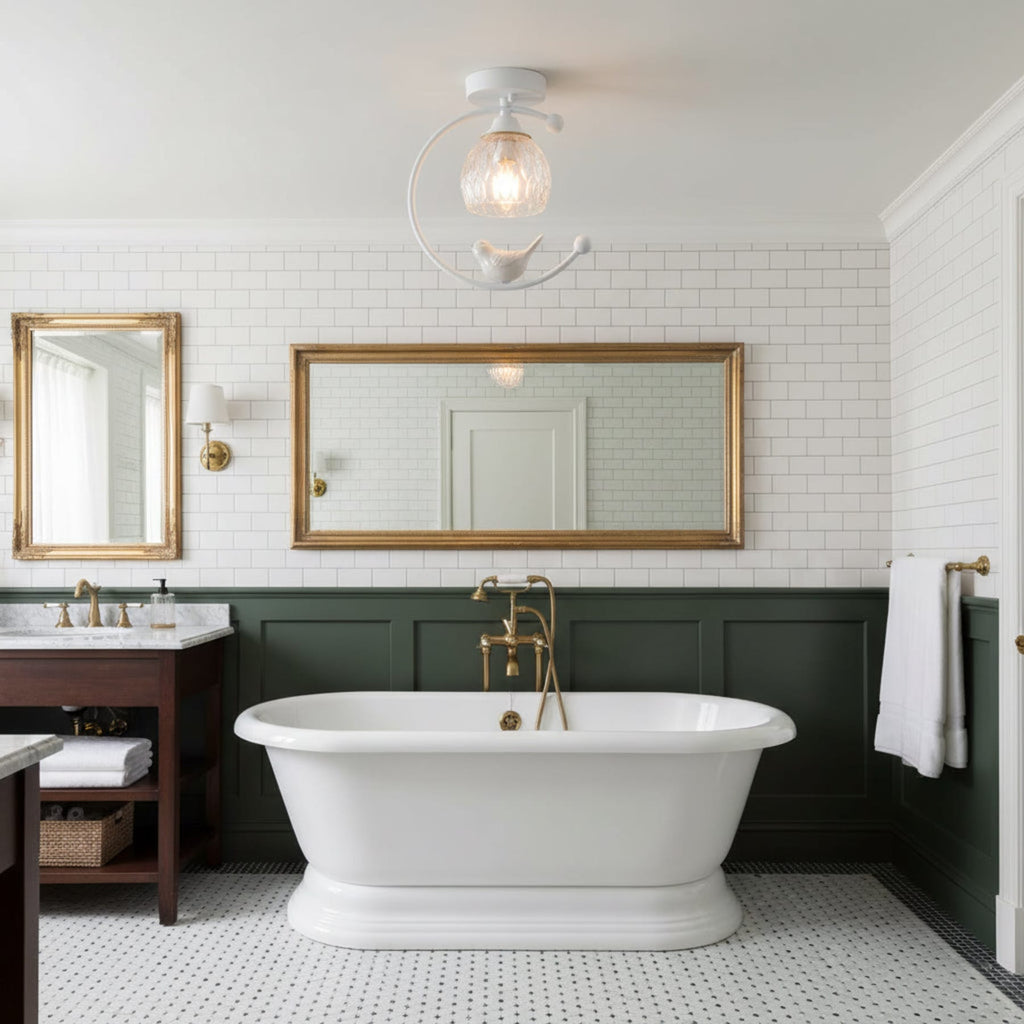 Modern Solid Brass Flush Mount Ceiling Light