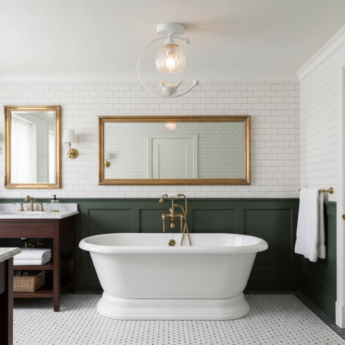 Modern Solid Brass Flush Mount Ceiling Light