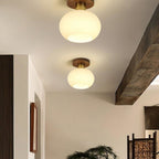 Modern Solid Wood Semi-Flush Ceiling Light for Living Room