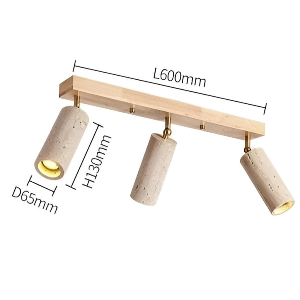 Modern Stone Linear Ceiling Light With Warm White Glow