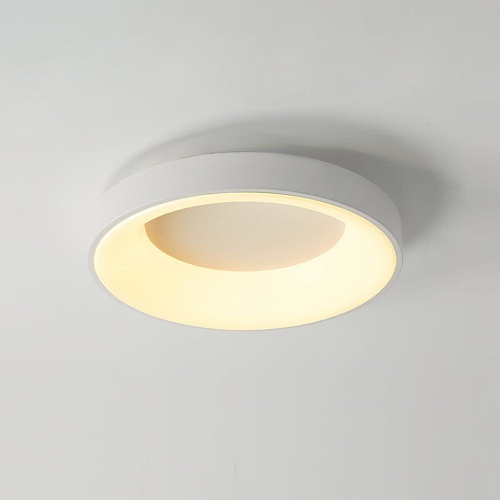 Modern Wrought Iron Flush Mount Ceiling Light With Tri-Color LED Glow