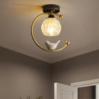 Modern Solid Brass Flush Mount Ceiling Light