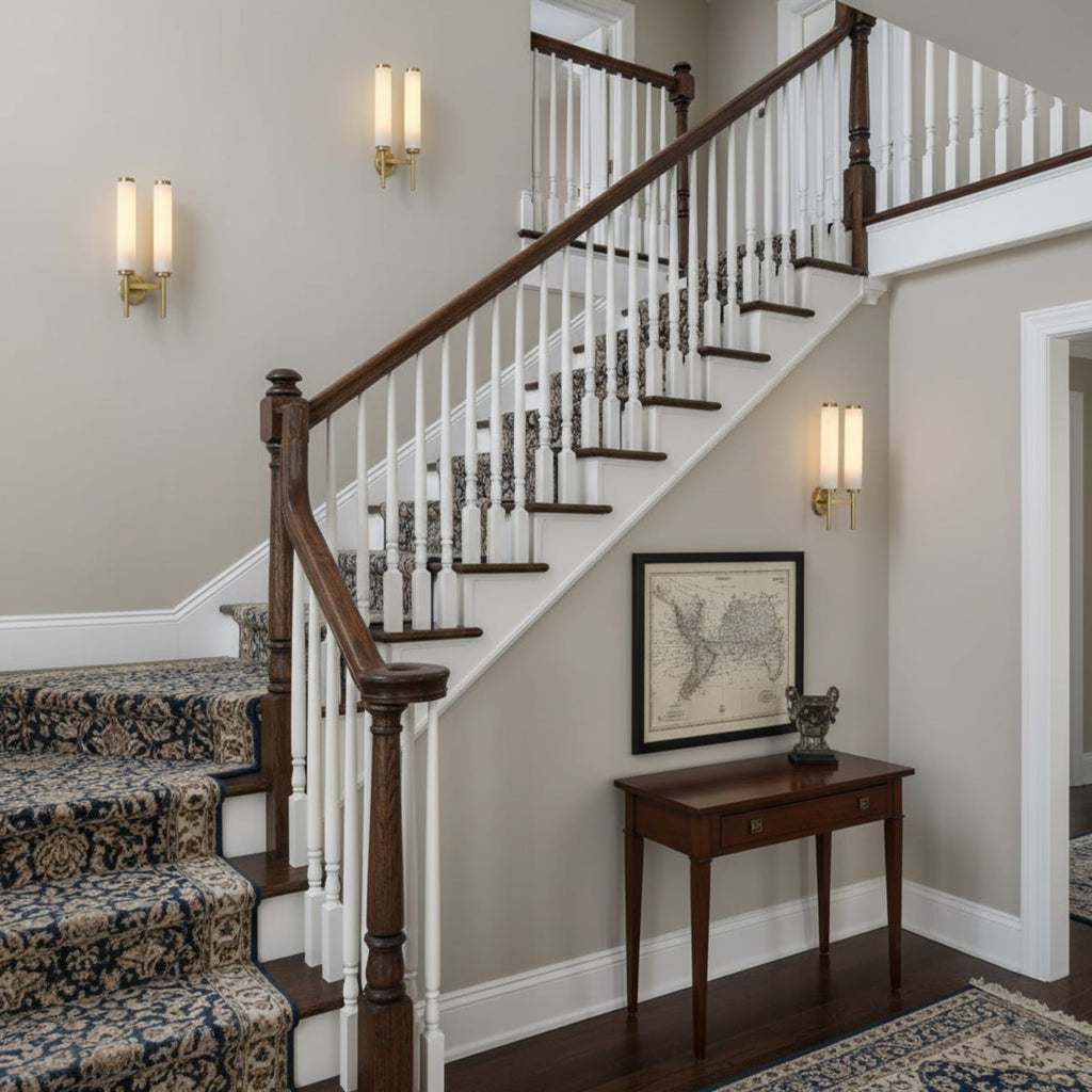 Modern Metal and Faux Alabaster Wall Sconce for Living Room
