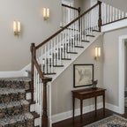 Modern Metal and Faux Alabaster Wall Sconce for Living Room