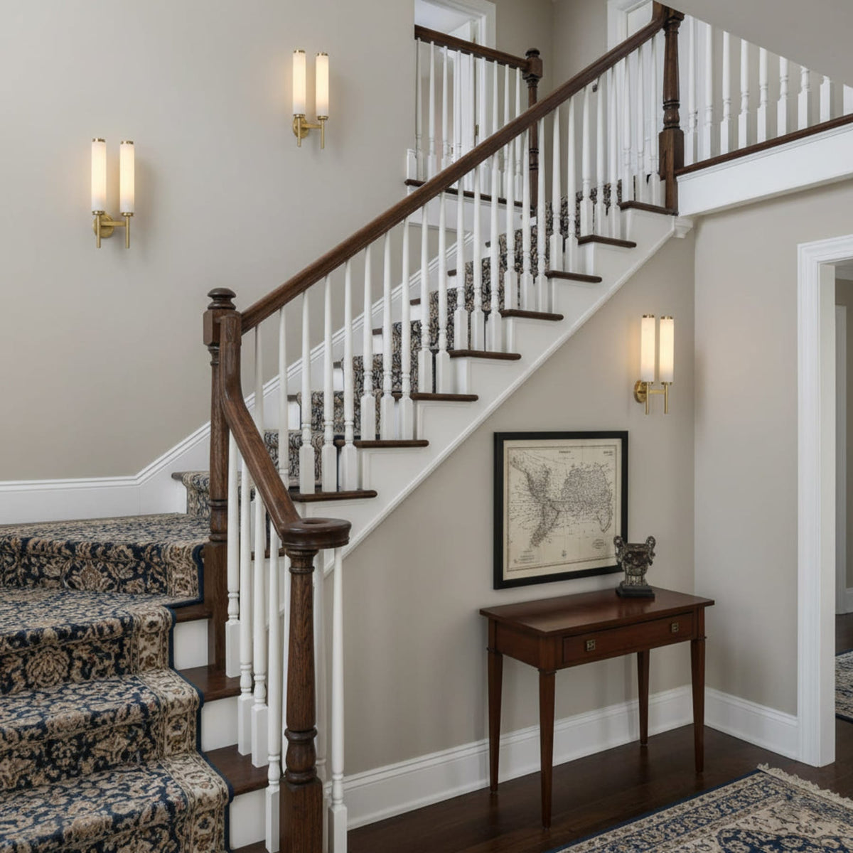 Modern Metal and Faux Alabaster Wall Sconce for Living Room