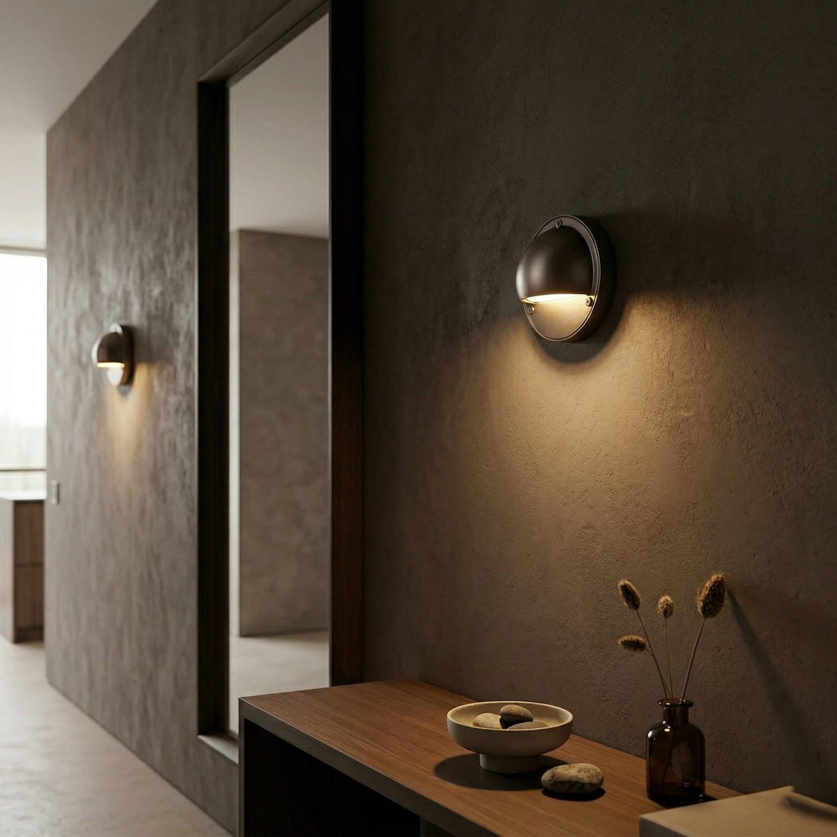 Modern Copper Wall Sconce With Dimmable Tri-Color Glow