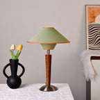 Modern Wood Table Lamp With Fabric Shade for Living Room