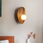 Modern Wood and Glass Wall Sconce for Living Room