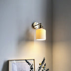Vintage Brass Wall Sconce With Ceramic Detailing