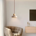 Modern Wood And Concrete Pendant Light With Warm LED Glow