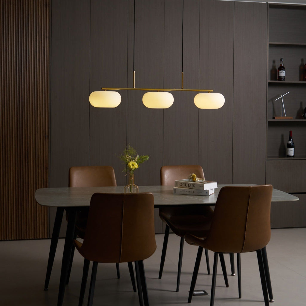 Modern Glass Pendant Light With Tri-Color LED Glow