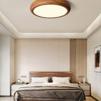 Scandinavian Wood Flush Mount Ceiling Light for Living Room