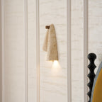 Modern Travertine Wall Sconce With Warm LED Glow