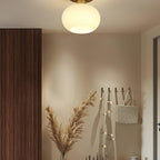 Modern Solid Wood Semi-Flush Ceiling Light for Living Room